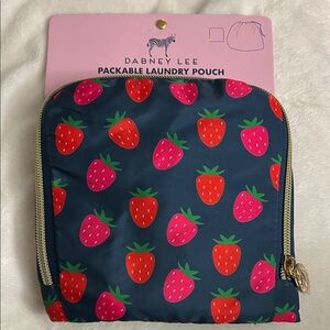 NEW- Dabney Lee laundry bag with Strawberry Design - Navy, Pink and Red